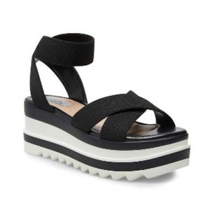 Steven New York Macon Wedge Sandal Black